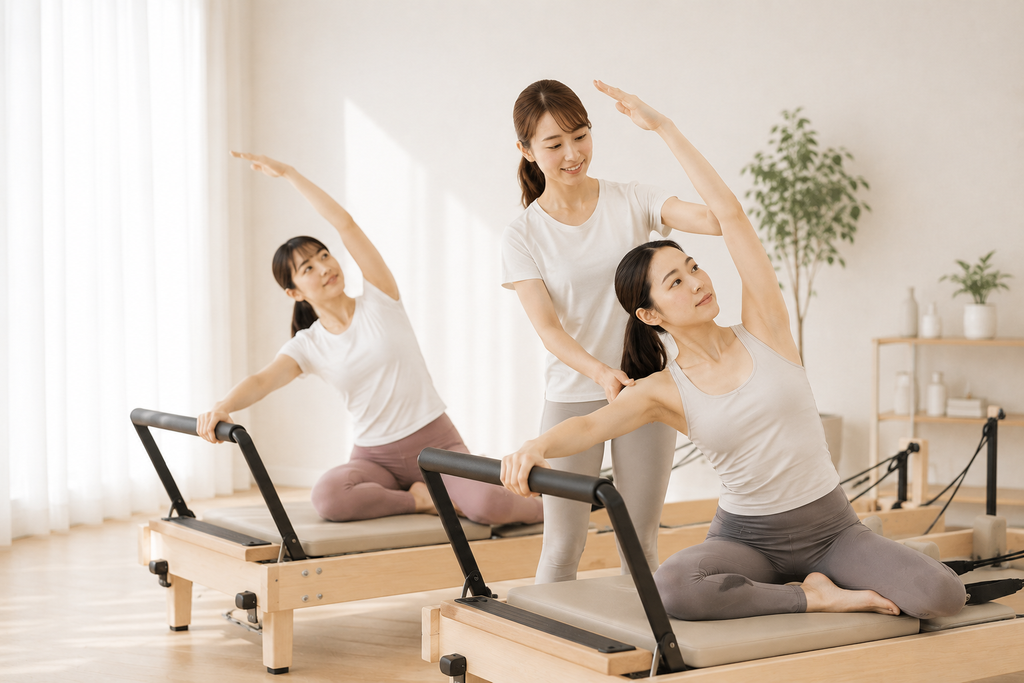 ペアレッスンを受けている女性