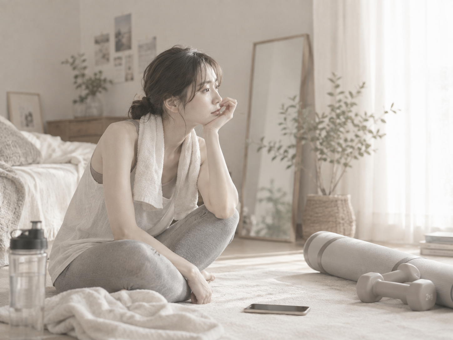 ダイエットが続かず落ち込んでいる女性