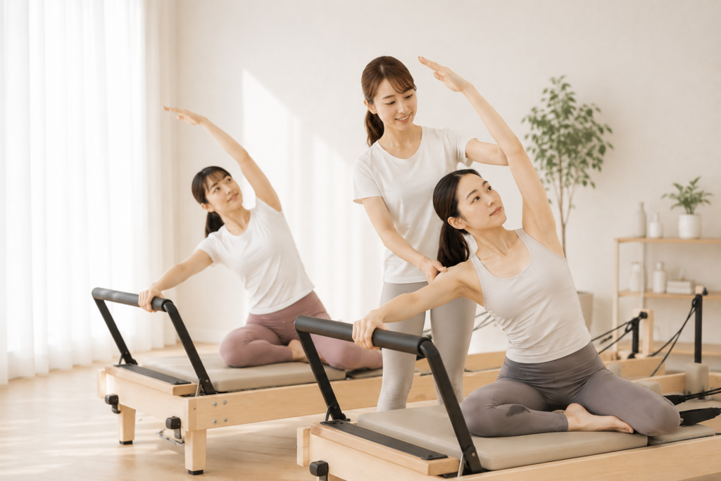 ペアレッスンを受けている女性